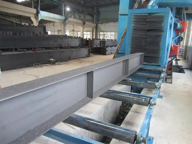 河北自动输送重型工件喷砂机及其应用