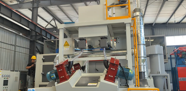 河北板材除锈强化，通过式抛丸机应用案例